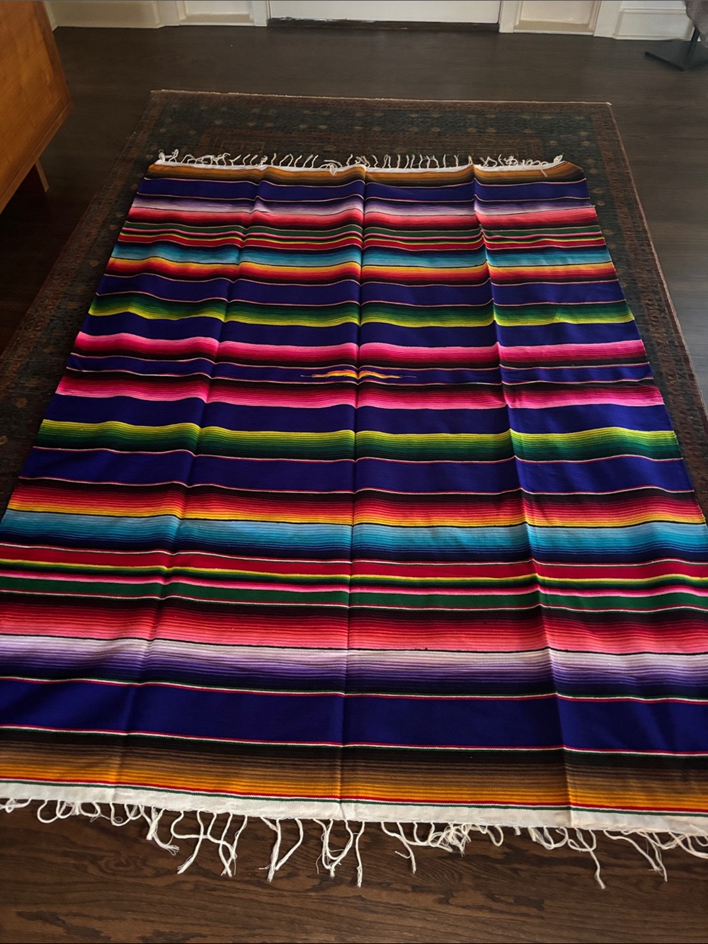 Large vintage Mexican serape